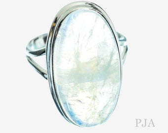 Natural Moonstone Ring, Split Band Ring, 925 Sterling Silver Ring, Oval Moonstone Gemstone Ring, Affordable Ring, Statement Ring, Sale