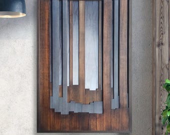 3D Wood Wall Art: Misty Forest, Rustic Wooden Home Decor