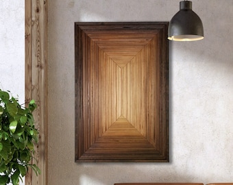 Modern Geometric Wood Wall Art, 3D Wooden Wall Panel,