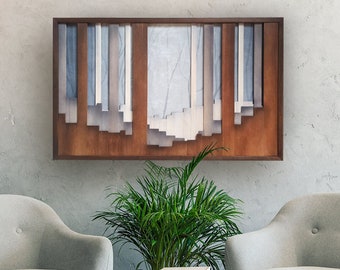 Wooden 3D Forest Wall Art: 'Into the Wilderness',  Large Wood Artwork