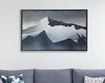 Wood Mountain Wall Art 3D – Wooden Rustic Mountain Decor