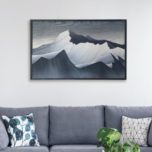 Snowy Peak - Wood Mountains Wall Art, Wooden Original Wall Artwork, Modern style Decoration, Wood wall sculpture