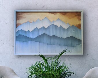 Large Mountain Wall Art, 3D Wood Wall Decor