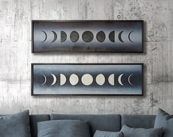 Moon Wood Wall Art, Celestial Home Wall Decor