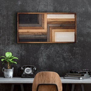 3D Wooden Wall Art, Modern Wood Mosaic, Wooden wall decor