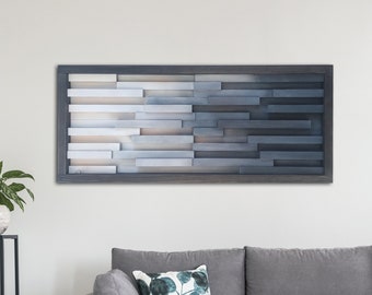 3D Wood Wall Art, Geometric Mosaic, Modern Wall Decor