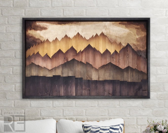 Original Wooden Mountains Wall Art Large 3d Mountains Wall Etsy