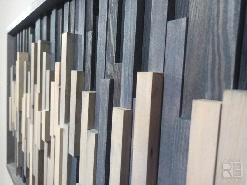 3D Geometric Wood Wall Art, Modern Wooden Wall Decor, Artwork for walls image 10