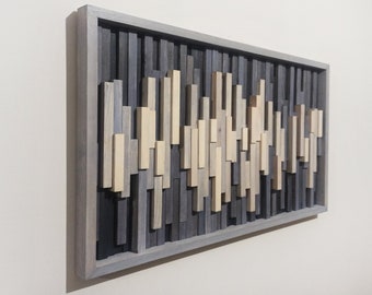 3D Geometric Wood Wall Art, Modern Wooden Wall Decor, Artwork for walls