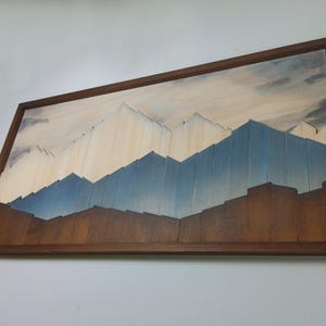 3D Wood Mountain Wall Art, Mountain Range Decor image 5