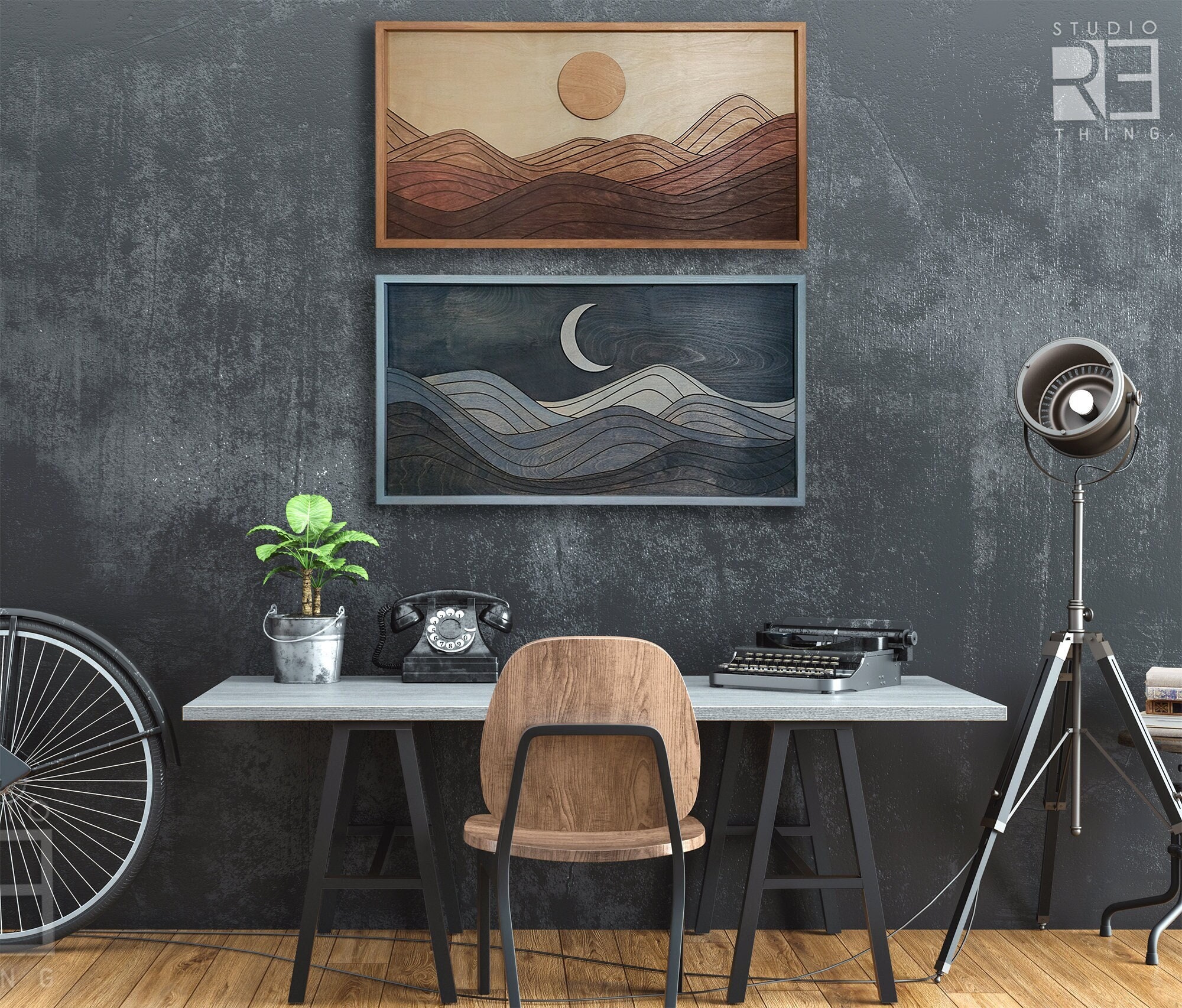 5 Uccellini In Legno Decorazione Parete - Arredamento Rustico Fai Da Te, Interni/Esterni, Stile Scandinavo, Blu - 3