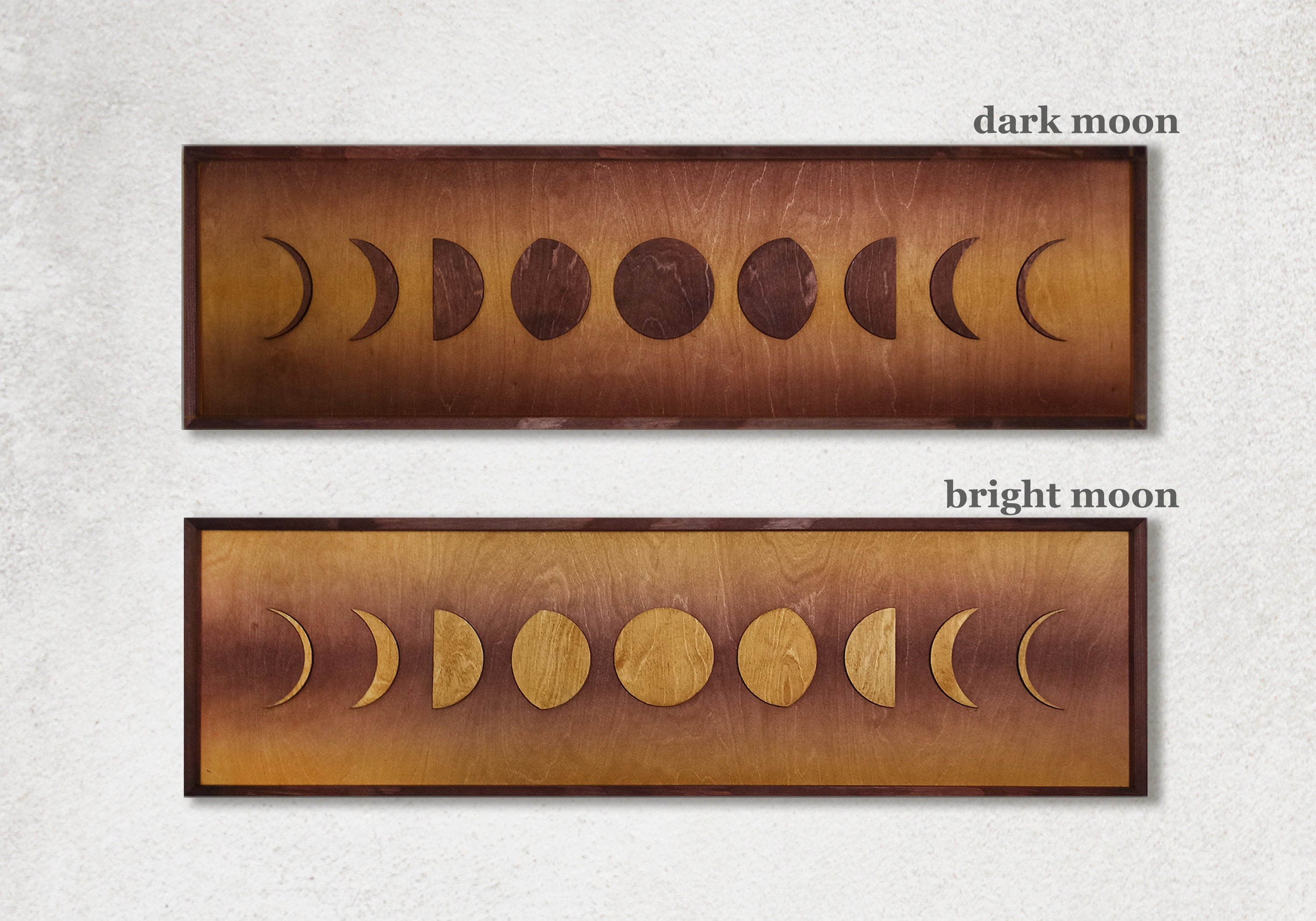 Rustic Moon Phases Wood Wall Art – Lunar Home Decor - Etsy