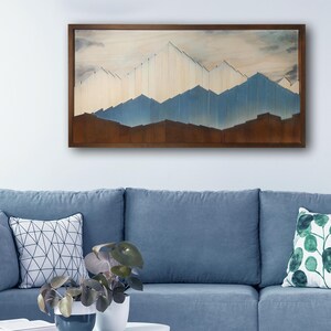 3D Wood Mountain Wall Art, Mountain Range Decor image 2