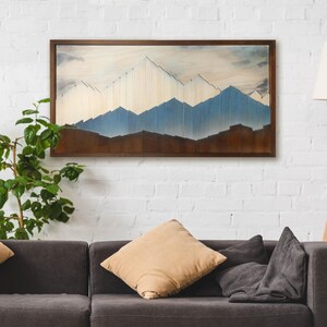 3D Wood Mountain Wall Art, Mountain Range Decor image 6