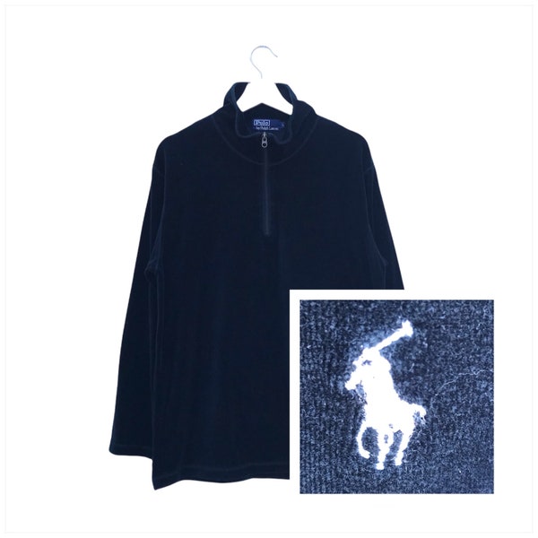 Vintage Ralph Lauren Polo Small Pony embriodery logo quarter zip sweatshirt/fashionstyle/streetwear/sweatshirt/polo/rave