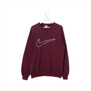 Vintage NIKE USA  Big swoosh embroidery logo pullover jumper crewneck sweatshirt/fashionstyle/streetwear/hype/hiphop/rave