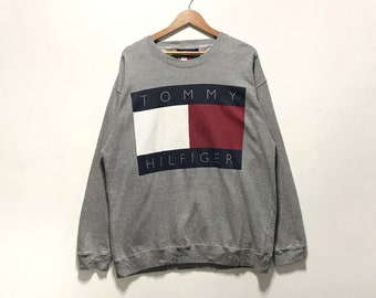 Tommy Girl zipped up reversible sweatshirt embroidery spell out logo pullover  fashion style  streetwear  top fashions  small size