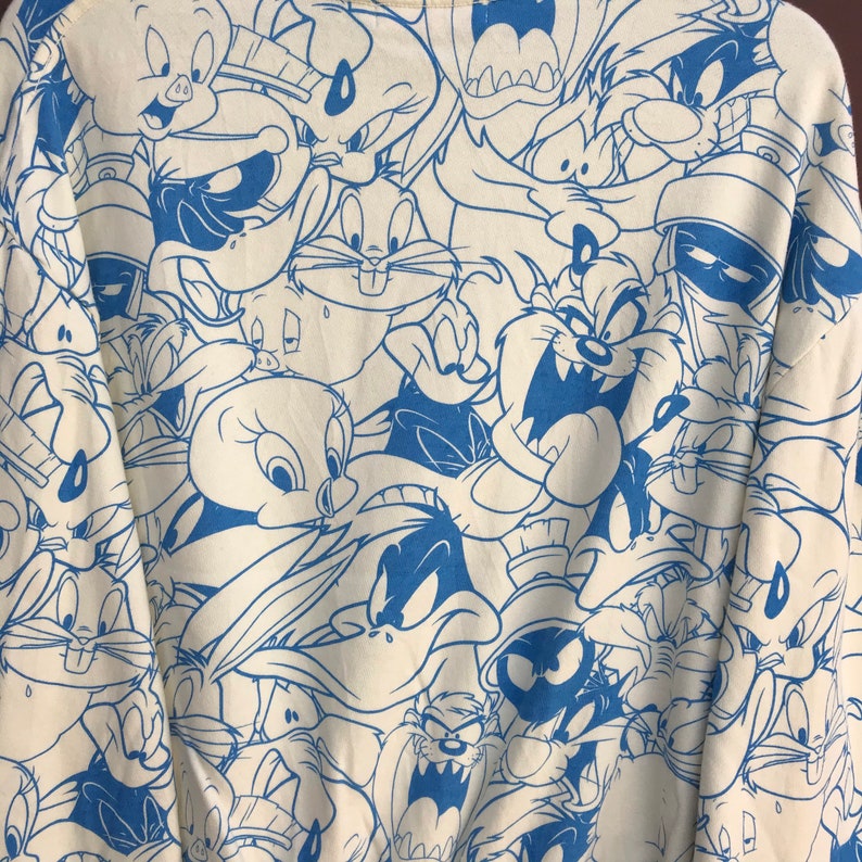 looney tunes all character big fullprint logo pullover jumper croptop sweatshirtpulloverfashionstylestreetwearcartoondesigner Pick!