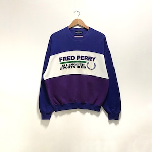 Vintage! Fred Perry all english big spell out logo multi colour sweatshirt fashionstyle streatwear