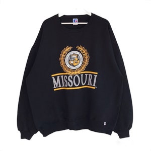 Wähle!! Vintage 90er Jahre UNIVERSITY OF MISSOURI Logo Pullover Rundhalsausschnitt Sweatshirt/Fashionstyle/State/USA/University of MISSOURI