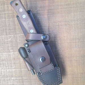 Leather Sheath for TOPS BOB Fieldcraft or Fällkniven F1 or ESEE PR4 or Benchmade Sibert- Bushcraft/Survival Sheath, Camping, Outdoor gear