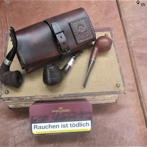 Pipe and Tobacco Pouch, Pipe Bag, Pipe Case, Leather Pipe Pouch, Leather Tobacco Pouch, Handmade Leather Pouch, Tobacciana