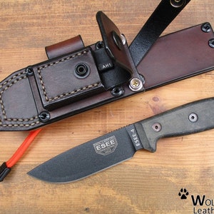 Leather Sheath for ESEE 4, Bushcraft Sheath, Survival Sheath, Camping, Outdoor gear