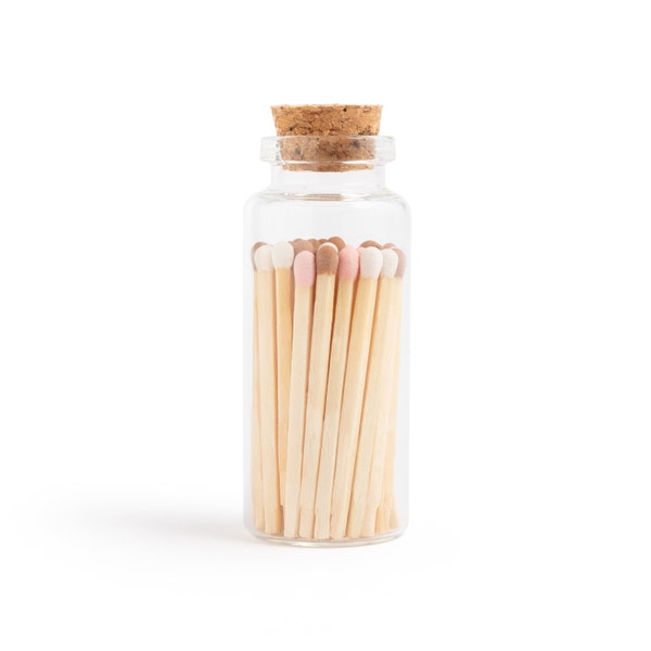 Neapolitan Matchsticks in Medium Corked Glass Vial | Striker Included