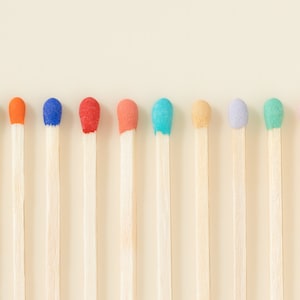 3 inch Size Refill Wooden Matches | Color Tip Matches in your choice of color