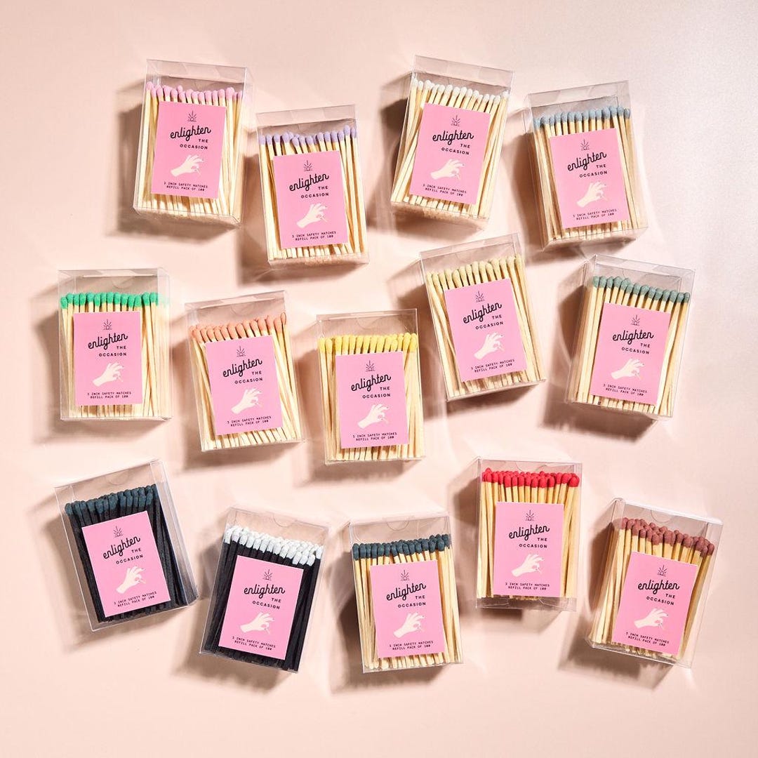 3 Inch Size Wooden Matches Set | 100 Single Matchsticks in Your Choice ...