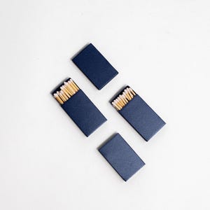 Iridescent Color Matchbox with White Wooden Matchsticks Iridescent Blue
