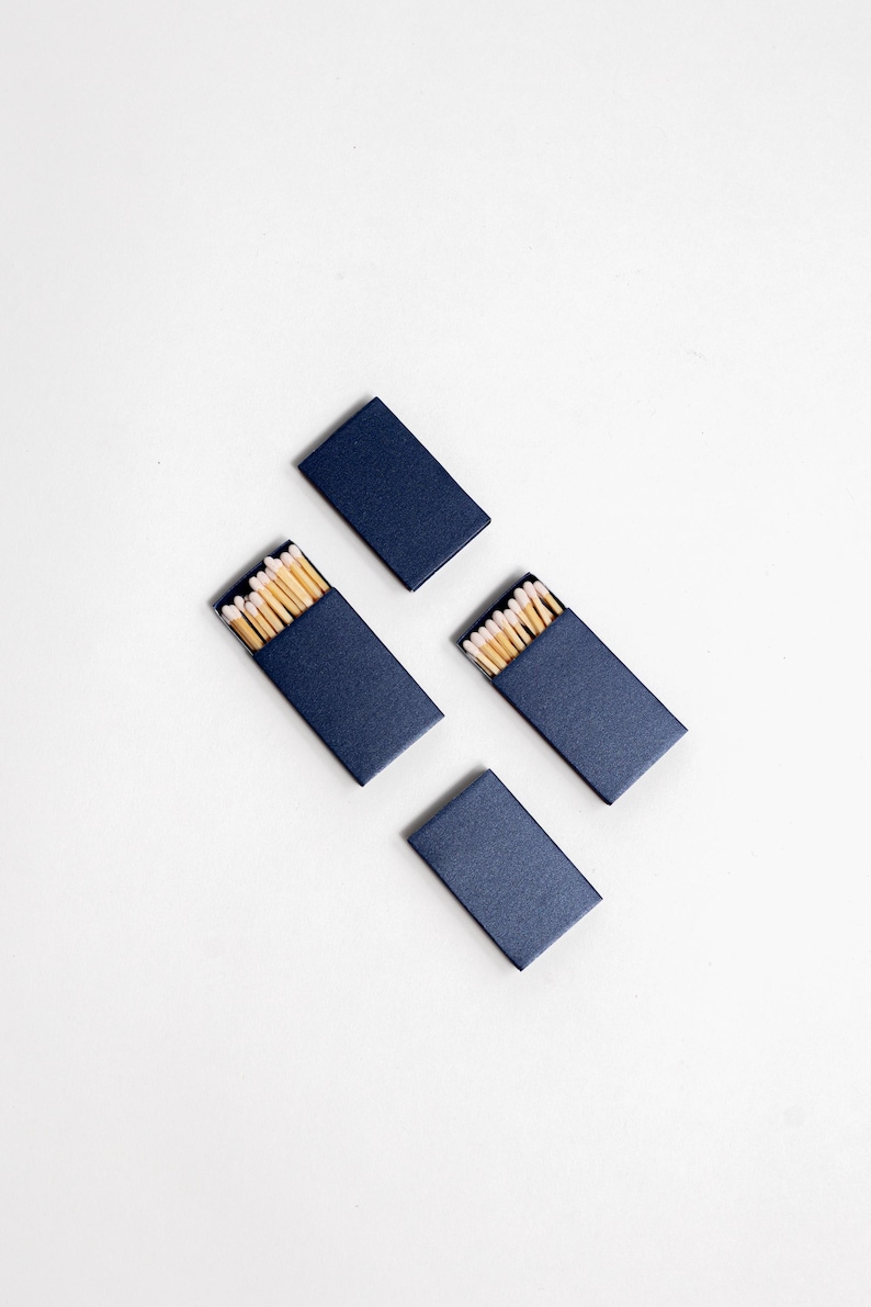 Iridescent Color Matchbox with White Wooden Matchsticks Iridescent Blue