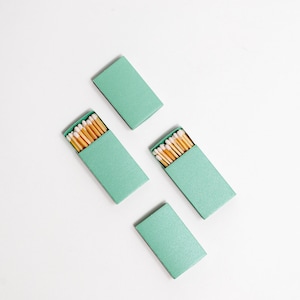Iridescent Color Matchbox with White Wooden Matchsticks Iridescent Mint