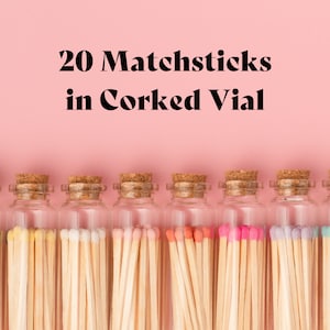 Apothecary Matches | Matchstick Jar | Match Striker | Match Holder | 20 Colored Matches