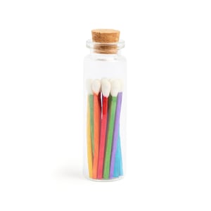 Rainbow Wooden Matches: Corked Apothecary Jar - Matchstick Gift