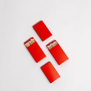 Iridescent Color Matchbox with White Wooden Matchsticks Iridescent Orange