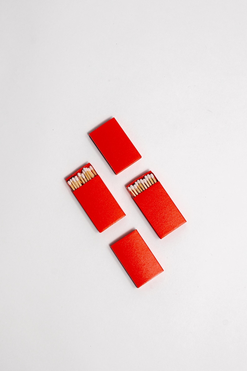 Iridescent Color Matchbox with White Wooden Matchsticks Iridescent Orange