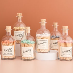 Apothecary Matchstick Jar with 3 inch Wooden Matches | Striker Included