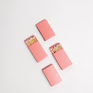 Iridescent Color Matchbox with White Wooden Matchsticks Iridescent Pink