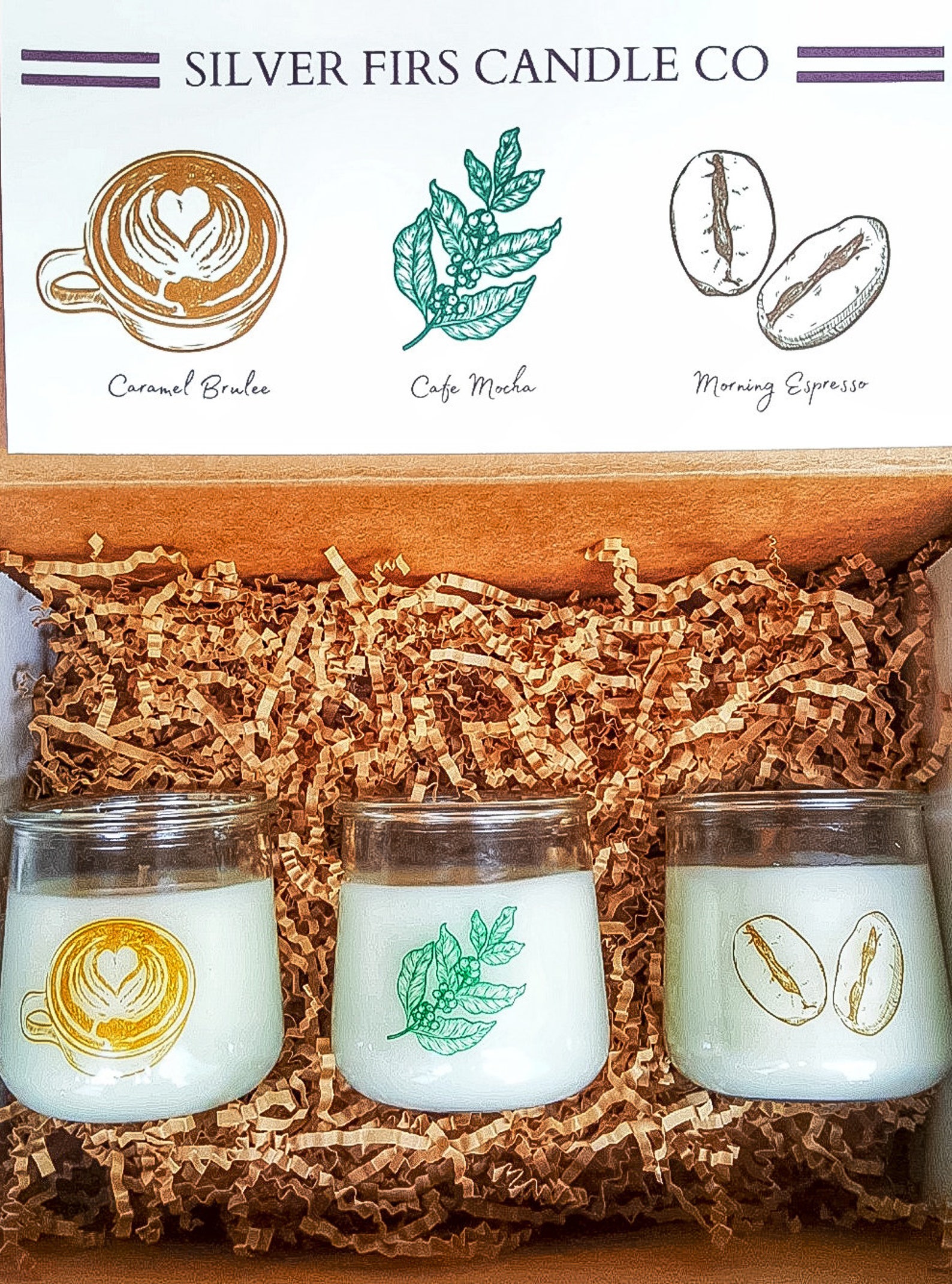 Oui Jar Candles Coffee Candle Gift Set of 3 Coffee Candle Etsy