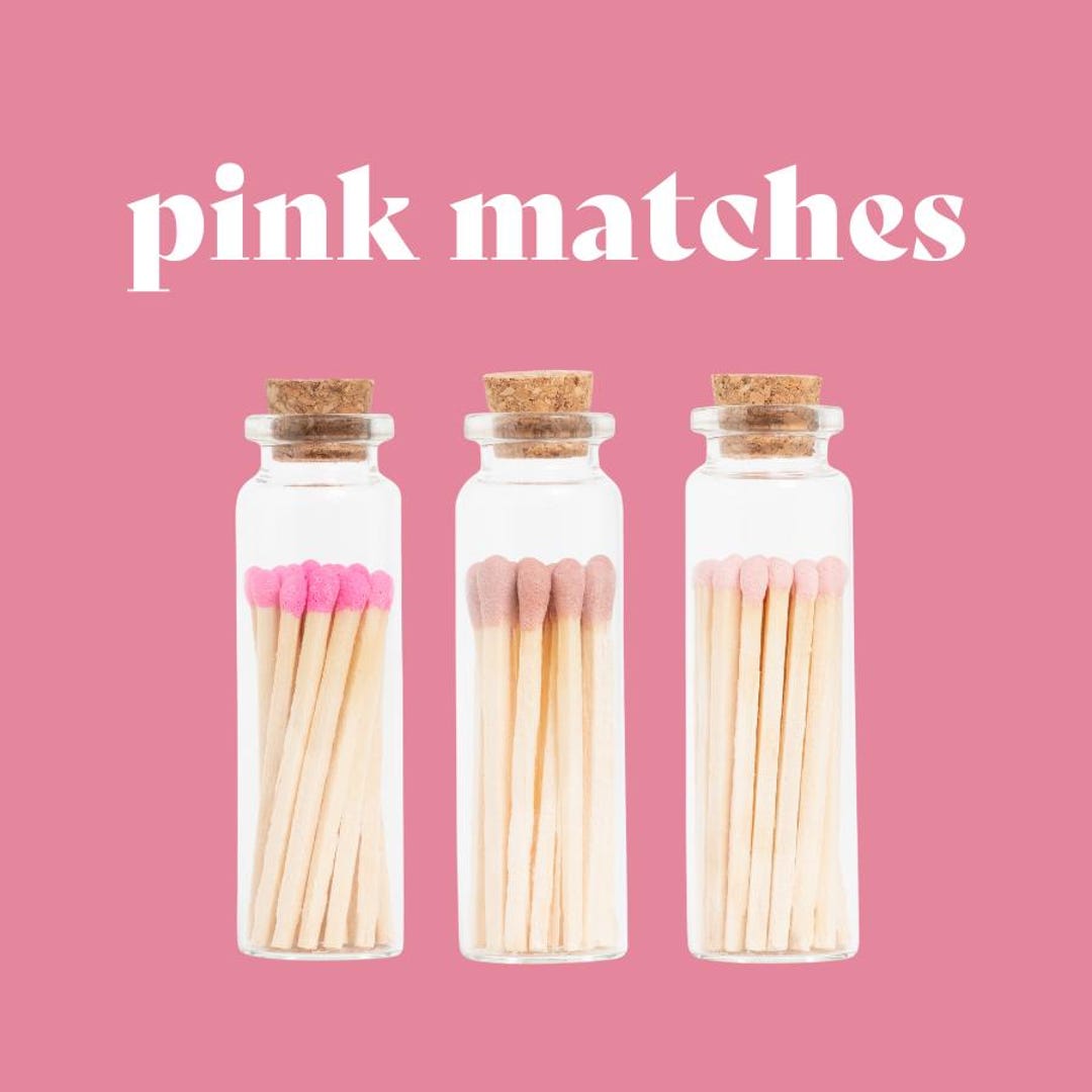 Pink Matches Sticker Pink Matches | Matchstick Jar | Match Striker | Match Holder | 20 ...