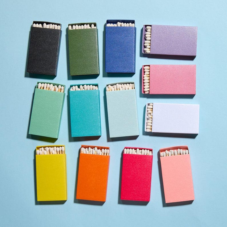 Iridescent Color Matchbox with White Wooden Matchsticks image 17