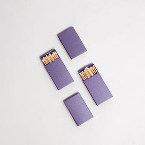 Iridescent Color Matchbox with White Wooden Matchsticks Iridescent Lavender