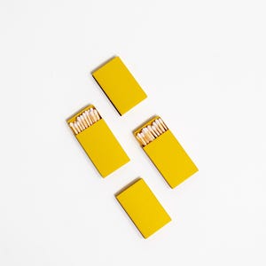 Iridescent Color Matchbox with White Wooden Matchsticks Iridescent Yellow