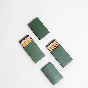 Iridescent Color Matchbox with White Wooden Matchsticks Iridescent Green