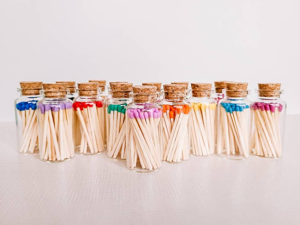 Apothecary Match Bottle with 40 matches | Matchstick Jar | Strike On …