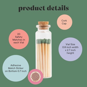 Apothecary Matches: 20 Colored Matches per Glass Vial image 7