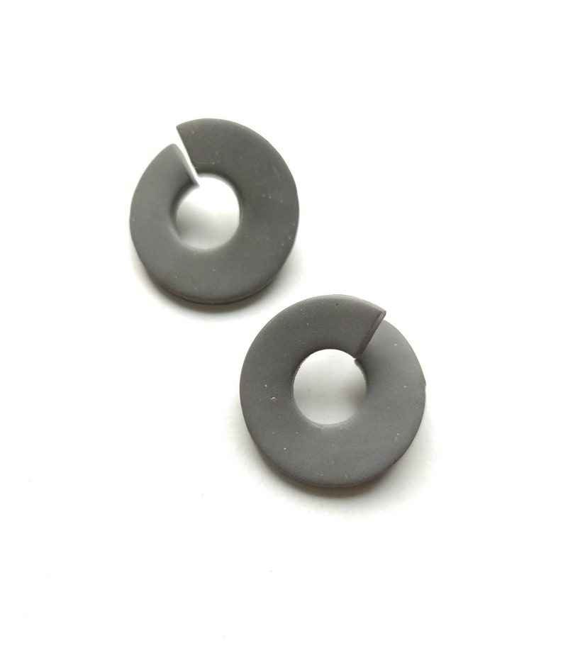 earrings grey gift for mom polymer clay earrings Cool Hoop Earrings Statement Earrings statement Hoop Earrings Lilli Gruber orecchini