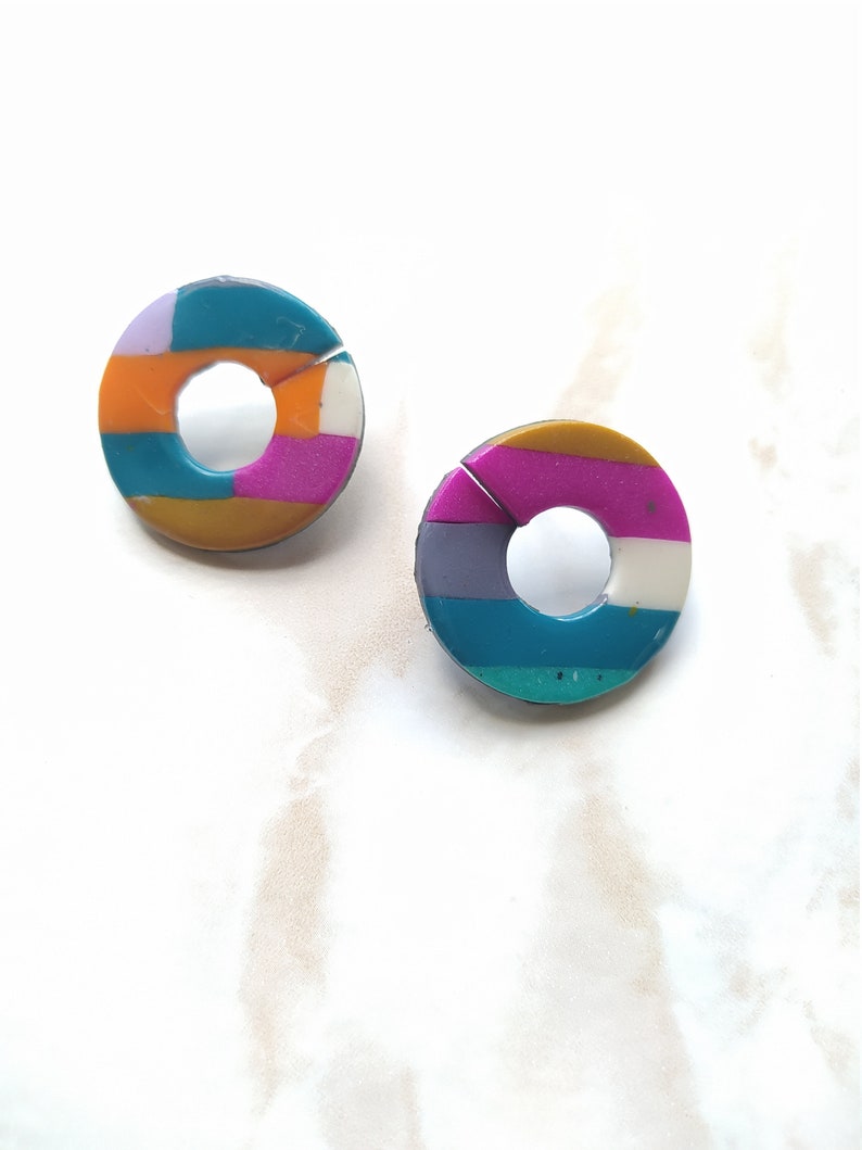 earrings grey gift for mom polymer clay earrings Cool Hoop Earrings Statement Earrings statement Hoop Earrings Lilli Gruber orecchini
