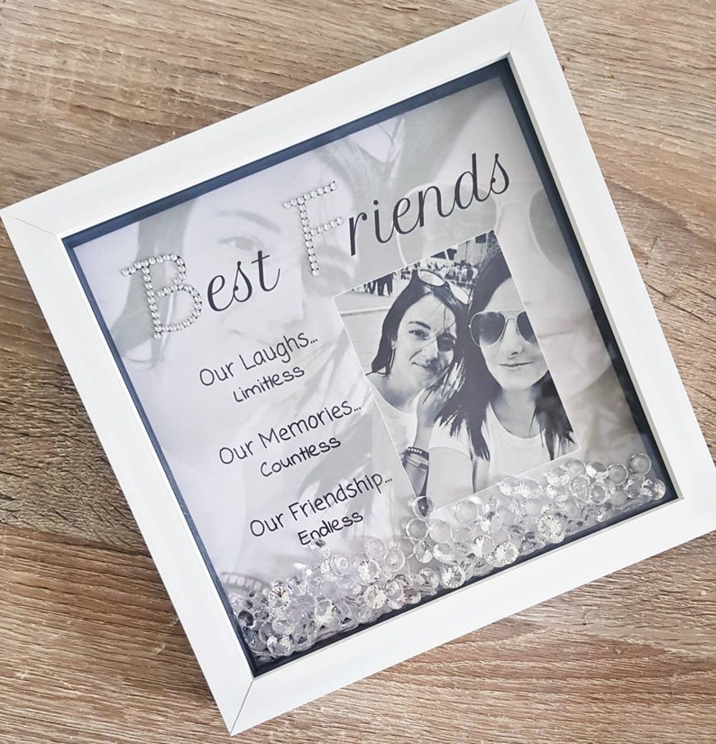 Best Friend Personalised Photo Frame With Crystals Etsy UK